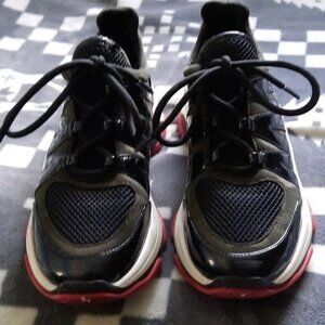 Steve Madden  Maximus Black Leather Fabric Running Tennis Sneakers Size 8